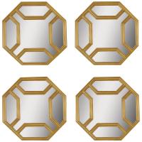 Set Of Four Octagonal Gold Gilt Mirrors