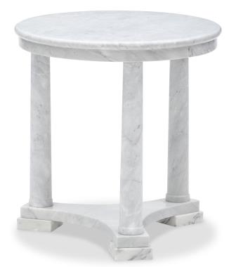 Neoclassic White Marble Side Table