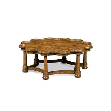 Devonshire Scalloped Burl Cocktail Table